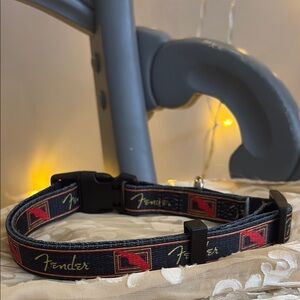 Fender Black and Red Dog Collar with Iconic Design